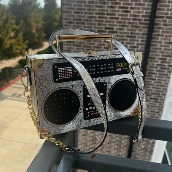 Aldo Silver and Gold Boombox Bag - Picture 1 of 9